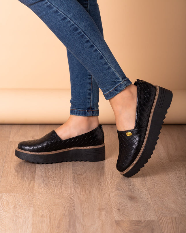 Mocasin Vratsa - Negro Cuero - Tienda Nébula