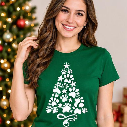 Polo Navideño Mujer - Arbol Patitas - Verde