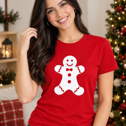 Polo Navideño Mujer - Galleta Jengibre - Rojo