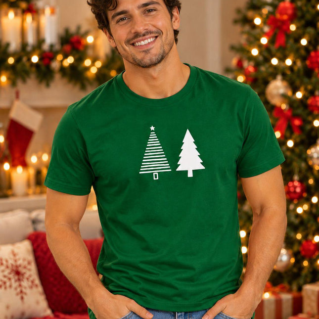 Polo Navideño Hombre - Dos Arbolitos Navideños - Verde