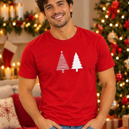 Polo Navideño Hombre - Dos Arbolitos Navideños - Rojo