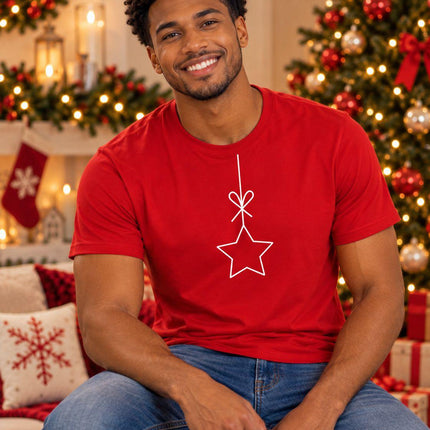 Polo Navideño Hombre - Estrella De Un Hilo - Rojo