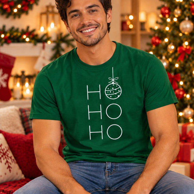 Polo Navideño Hombre - Ho Ho Bola Navideña - Verde