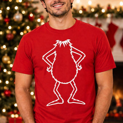 Polo Navideño Hombre - Grinch Sin Cabeza - Rojo