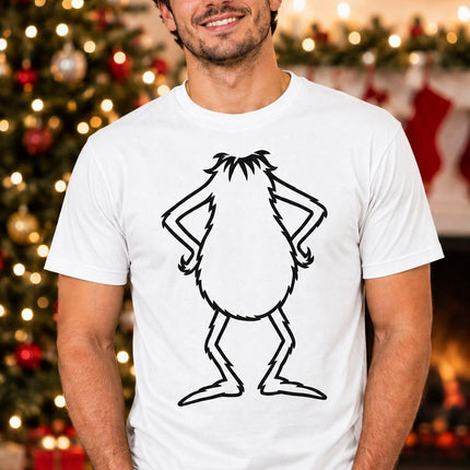 Polo Navideño Hombre - Grinch Sin Cabeza - Blanco