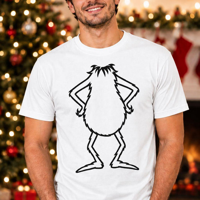 Polo Navideño Hombre - Grinch Sin Cabeza - Blanco
