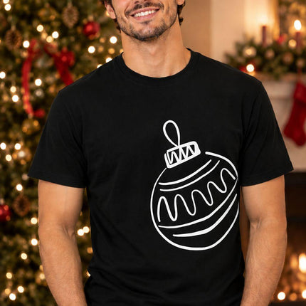 Polo Navideño Hombre - Bola Navideña Gigante - Negro