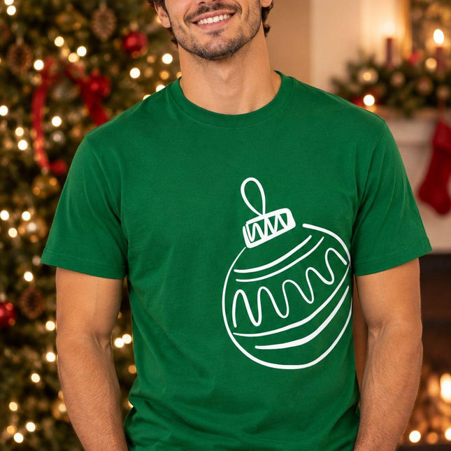 Polo Navideño Hombre - Bola Navideña Gigante - Verde