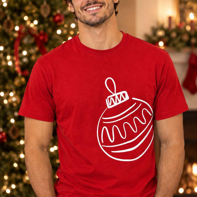 Polo Navideño Hombre - Bola Navideña Gigante - Rojo