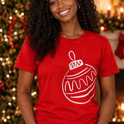 Polo Navideño Mujer - Bola Navideña Gigante - Rojo