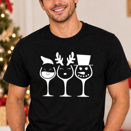 Polo Navideño Hombre - Tres Copas - Negro