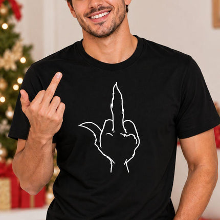 Polo Navideño Hombre - Dedo Grinch - Negro