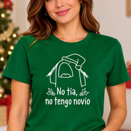 Polo Navideño Mujer - No Tengo Novio - Verde
