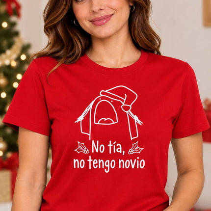 Polo Navideño Mujer - No Tengo Novio - Rojo