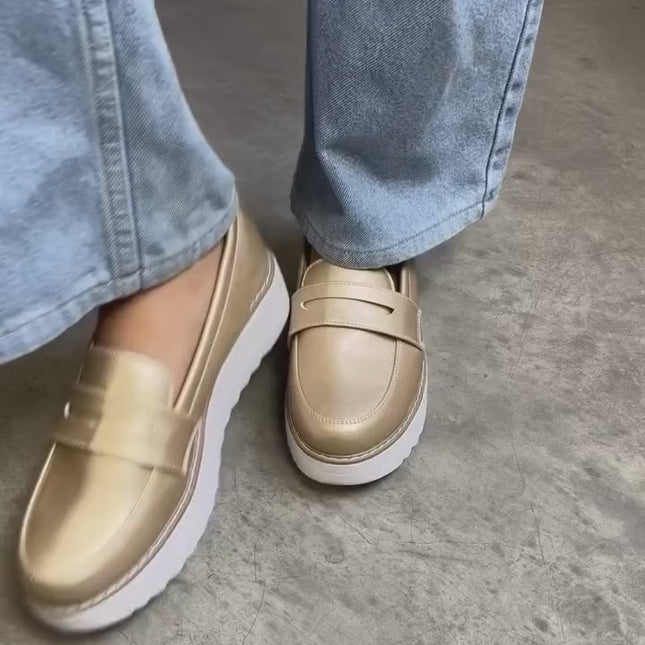 Mocasines Mujer Elan - Dorado