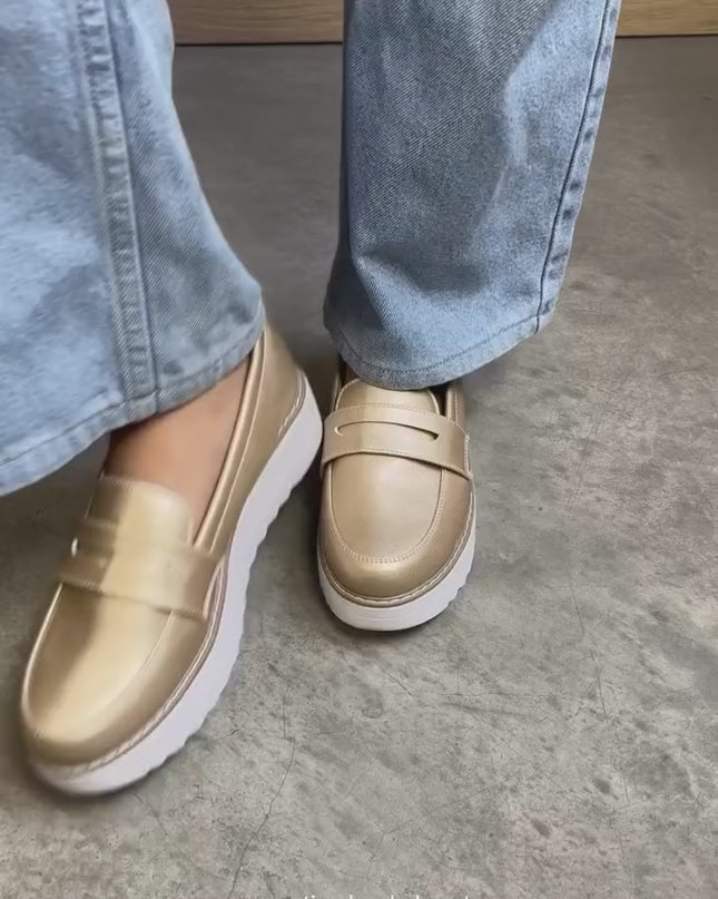Mocasines Mujer Elan - Dorado