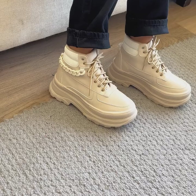 Botines Mujer Nalhy - Beige