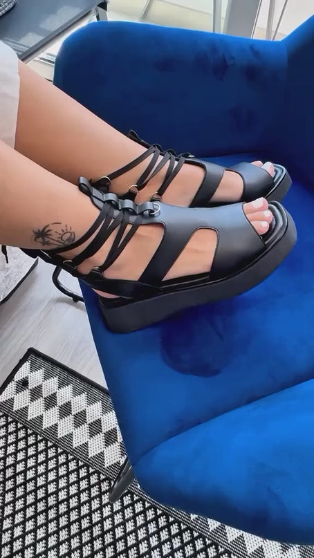 Sandalias Casuales Mujer Querry - Negro