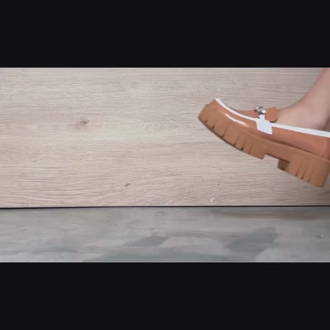 Mocasines Mujer Antalya - Camel con blanco