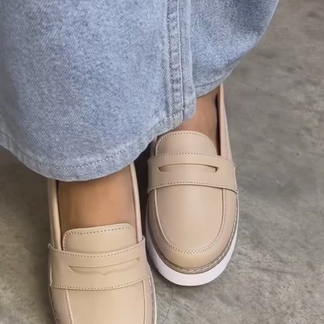 Mocasines Mujer Elan - Beige