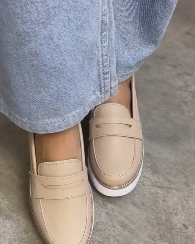 Mocasines Mujer Elan - Beige