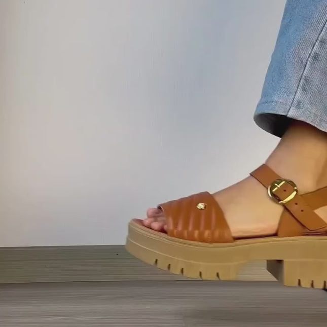 Sandalias Casuales Mujer Belley - Camel