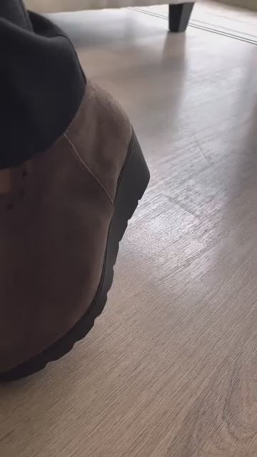 Botines Mujer Alta - Topo