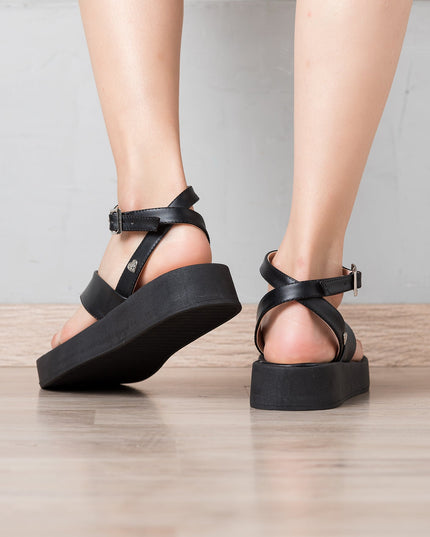 Sandalia Belvet - Negro - Tienda Nébula