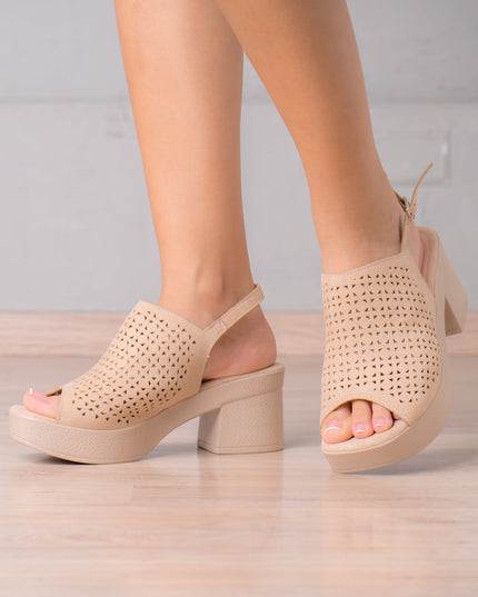Sandalia Bonnie - Beige - Tienda Nébula