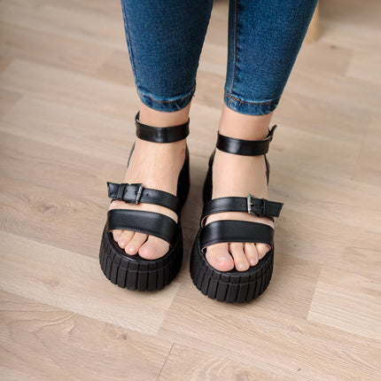Sandalia Brana - Negro - Tienda Nébula