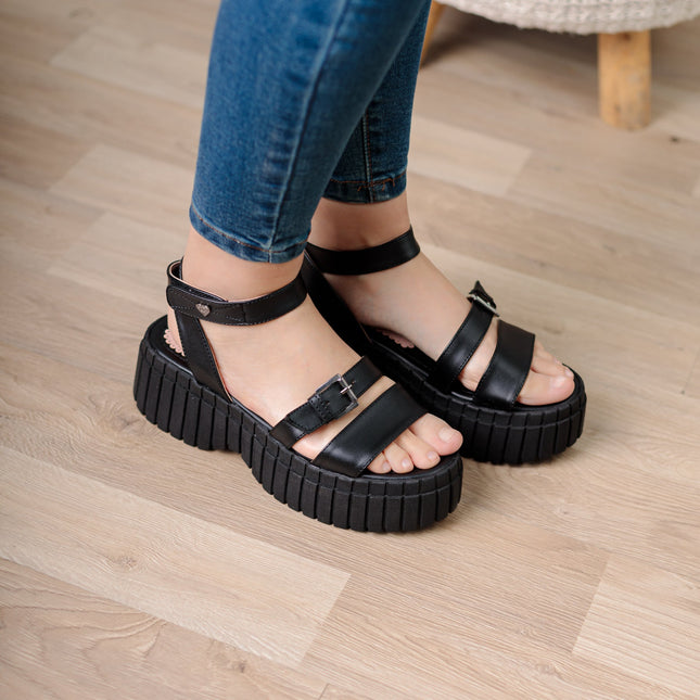Sandalia Brana - Negro - Tienda Nébula
