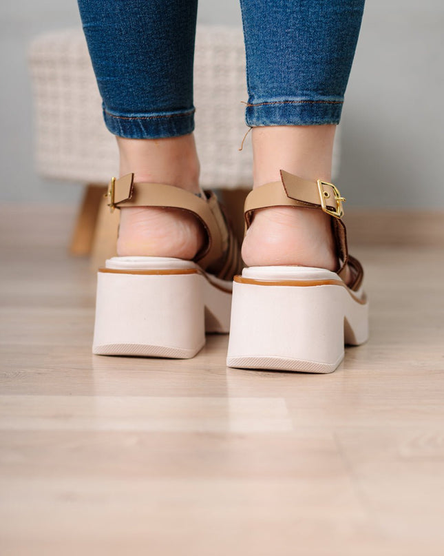 Sandalia Brentoni - Beige - Tienda Nébula