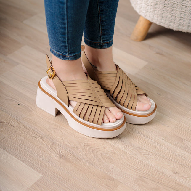 Sandalia Brentoni - Beige - Tienda Nébula