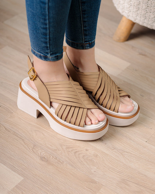 Sandalia Brentoni - Beige - Tienda Nébula