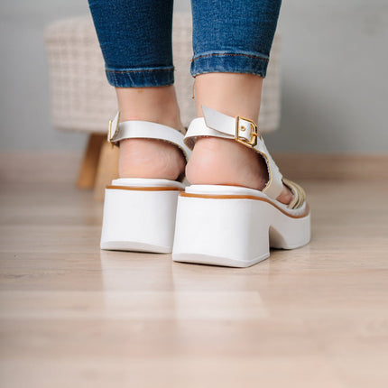 Sandalia Brentoni - Blanco - Tienda Nébula