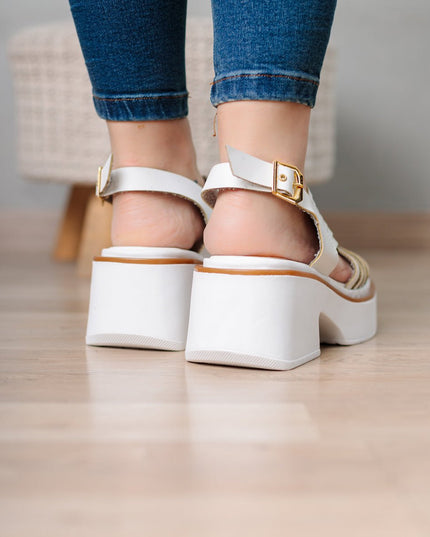 Sandalia Brentoni - Blanco - Tienda Nébula