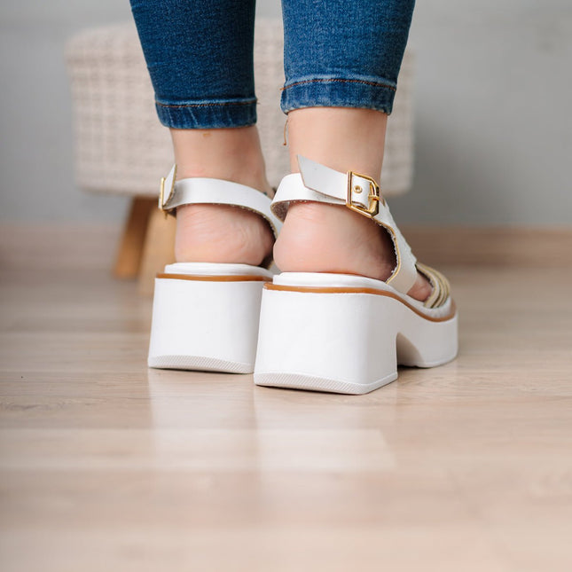 Sandalia Brentoni - Blanco - Tienda Nébula
