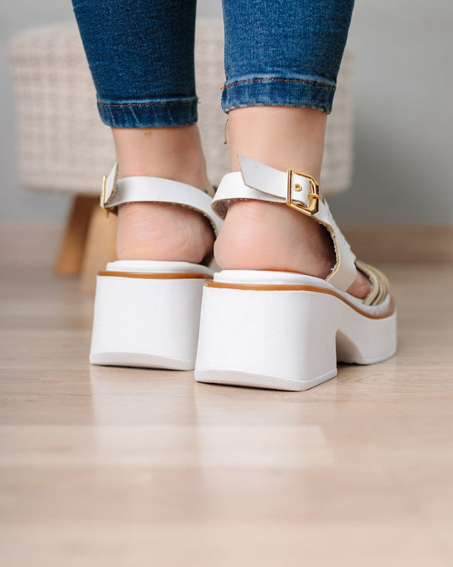 Sandalia Brentoni - Blanco - Tienda Nébula