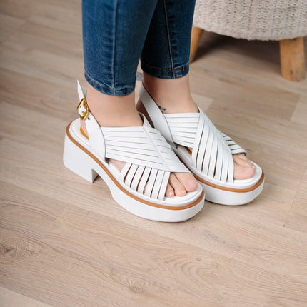 Sandalia Brentoni - Blanco - Tienda Nébula