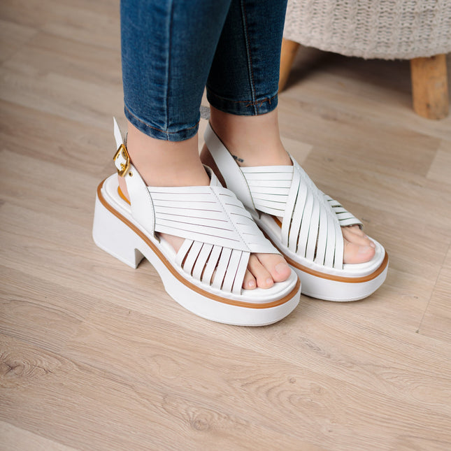 Sandalia Brentoni - Blanco - Tienda Nébula