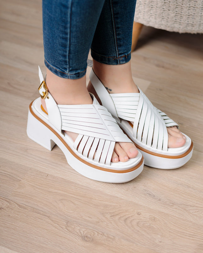 Sandalia Brentoni - Blanco - Tienda Nébula