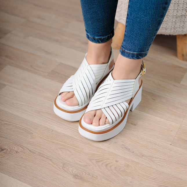 Sandalia Brentoni - Blanco - Tienda Nébula