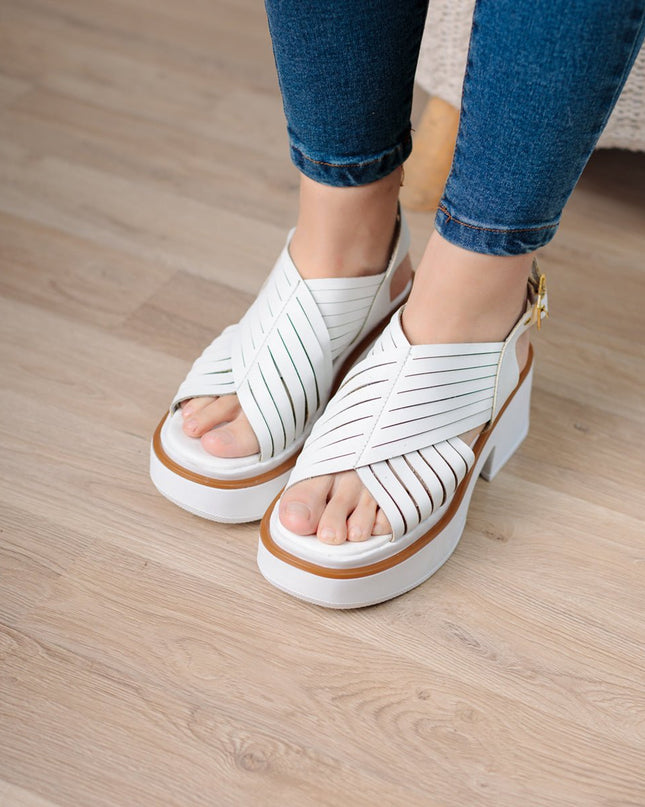 Sandalia Brentoni - Blanco - Tienda Nébula