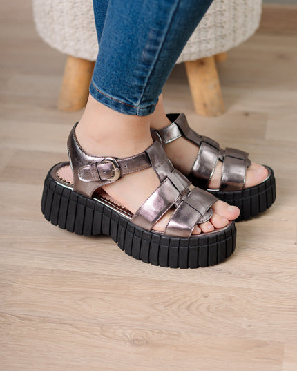 Sandalia Dovra - Plateado - Tienda Nébula