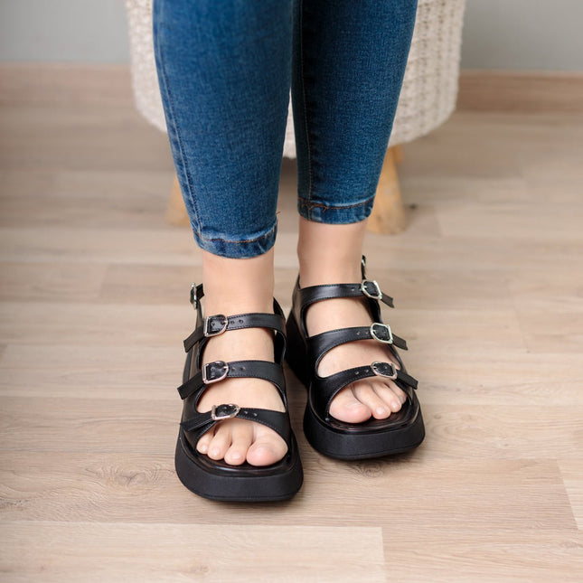 Sandalia Elel - Negro - Tienda Nébula