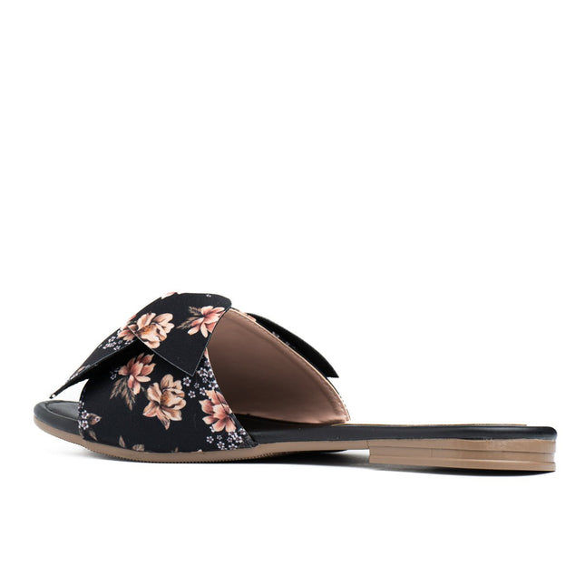 Sandalia Flor Floreado - Negro 2 - Tienda Nébula