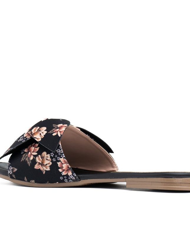 Sandalia Flor Floreado - Negro 2 - Tienda Nébula