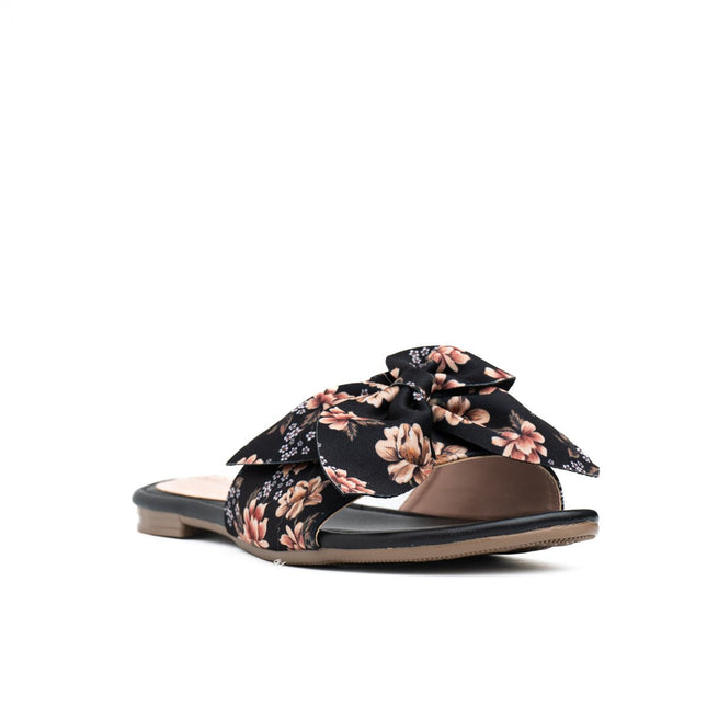 Sandalia Flor Floreado - Negro 2 - Tienda Nébula
