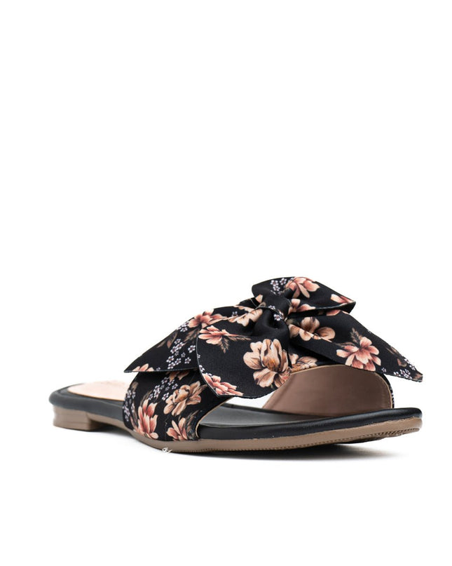 Sandalia Flor Floreado - Negro 2 - Tienda Nébula