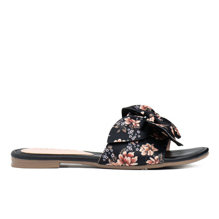 Sandalia Flor Floreado - Negro 2 - Tienda Nébula